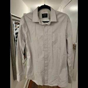 Men’s gray pinstripe Nordstrom button down 16 34-45